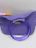The Amara — Minimalist Crochet Ring Handle Handbag with Floral Texture