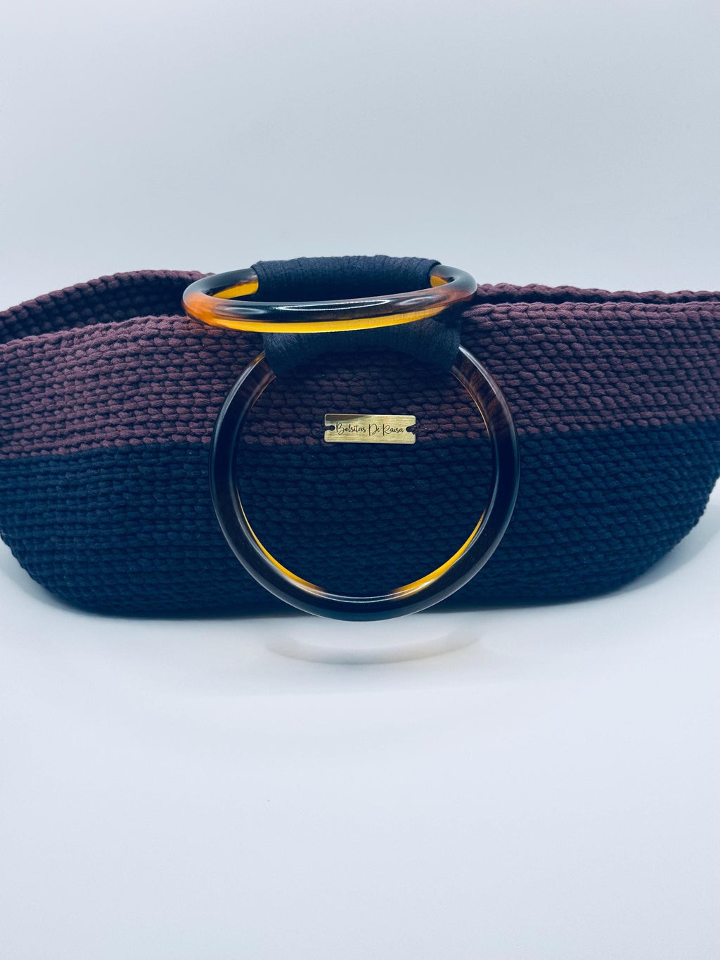 The Arlo — Structured Minimalist Crochet Handbag with Statement Ring Handles