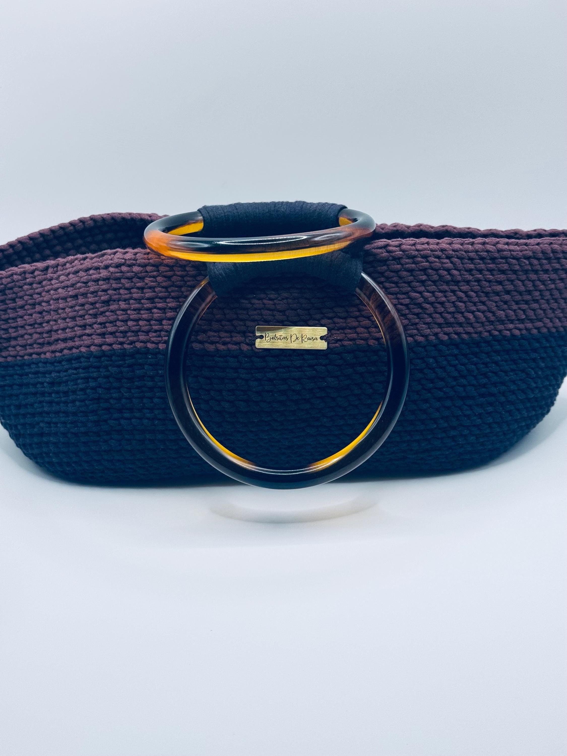 The Arlo — Structured Minimalist Crochet Handbag with Statement Ring Handles