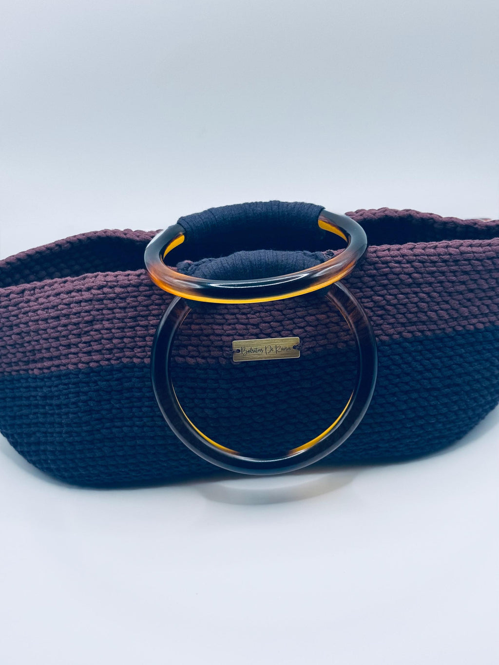 The Arlo — Structured Minimalist Crochet Handbag with Statement Ring Handles