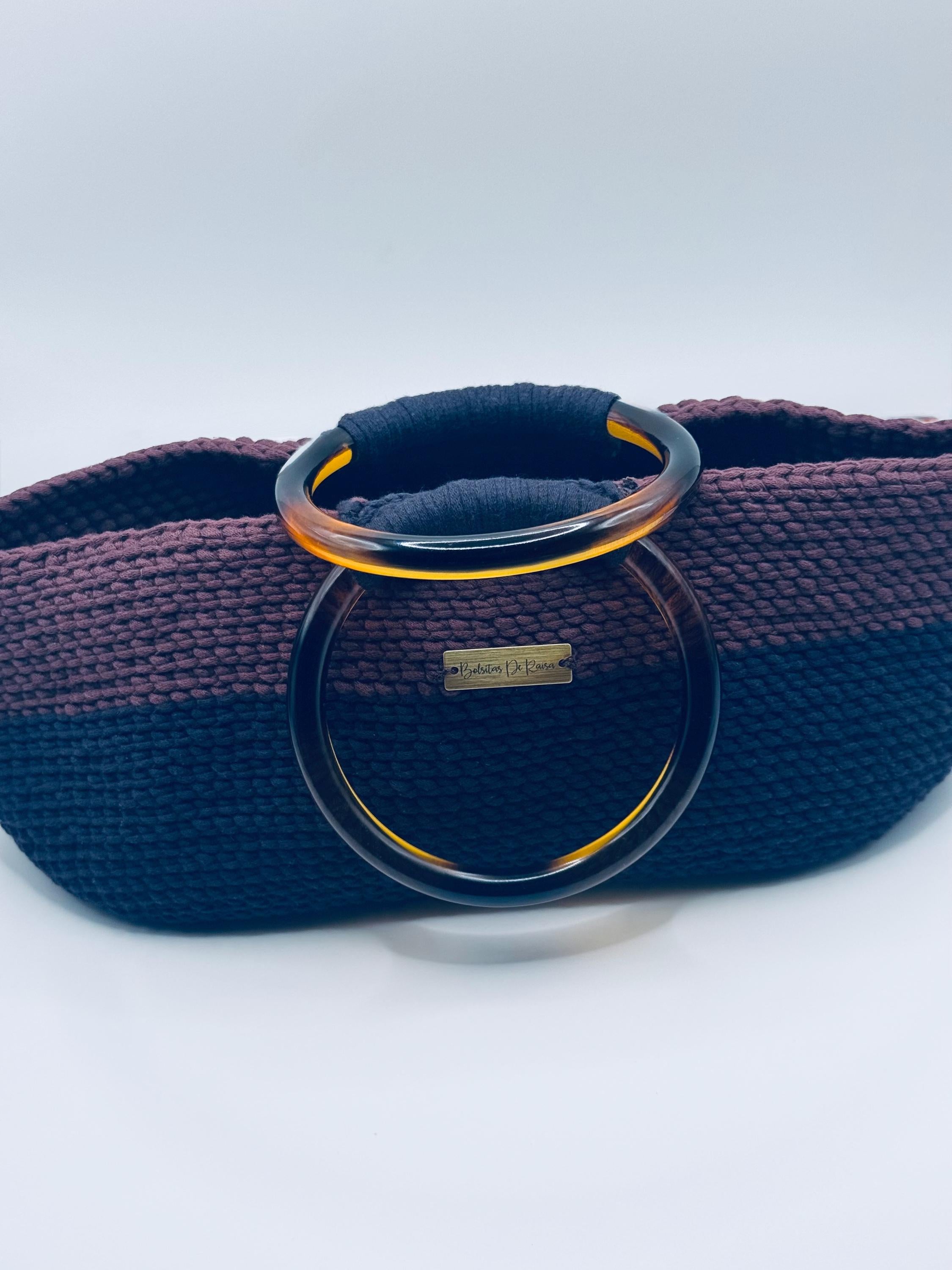 The Arlo — Structured Minimalist Crochet Handbag with Statement Ring Handles