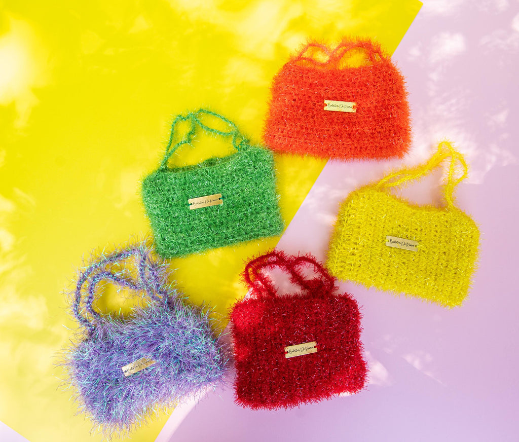 The Luma Mini — Minimalist Fuzzy Crochet Mini Purse – Soft Statement Style