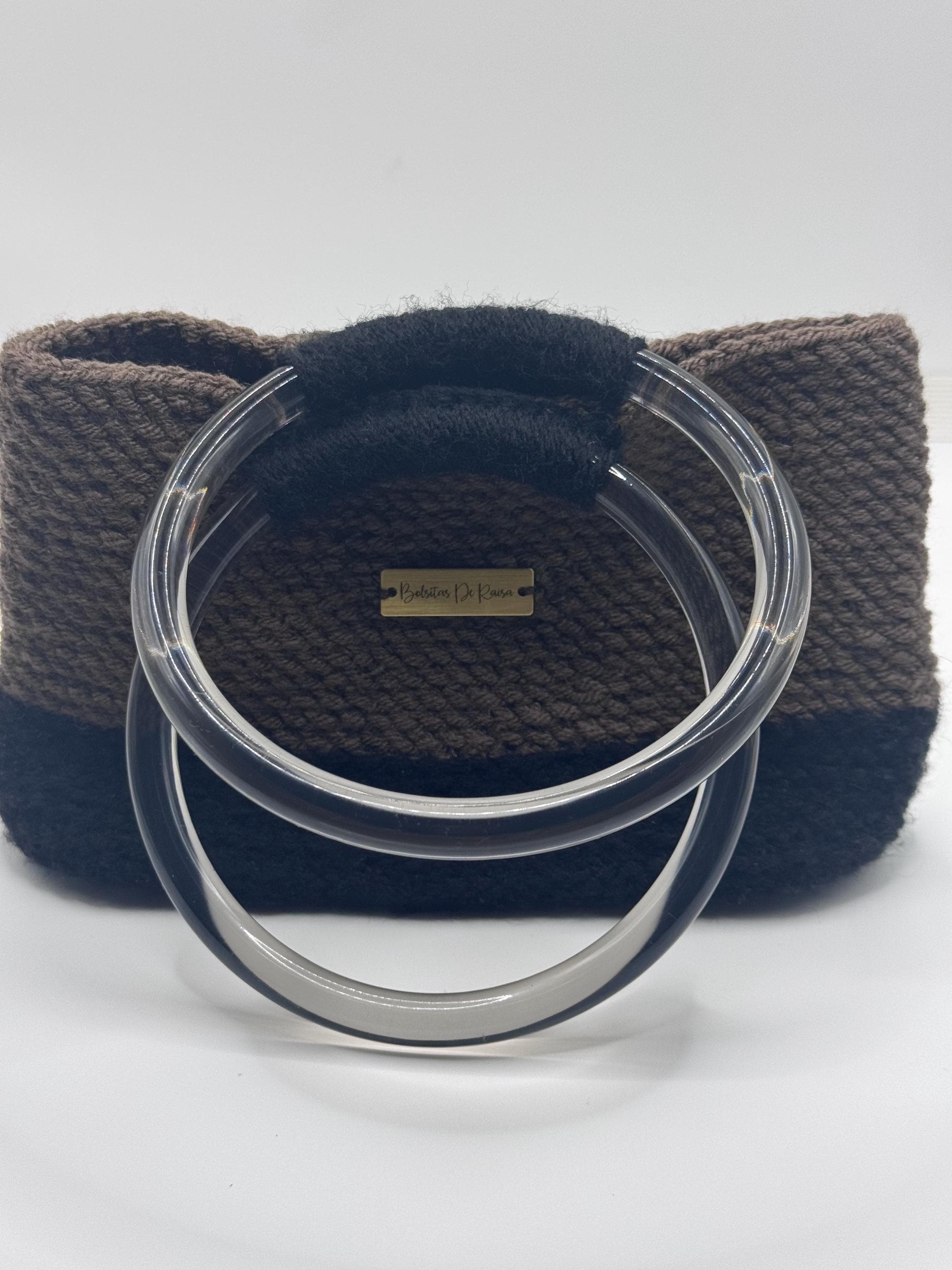 The Noa — Structured Minimalist Crochet Handbag with Clear Ring Handles