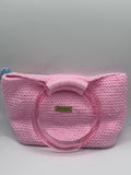The Rosé — Minimalist Crochet Ring Handle Handbag with Subtle Floral Detail