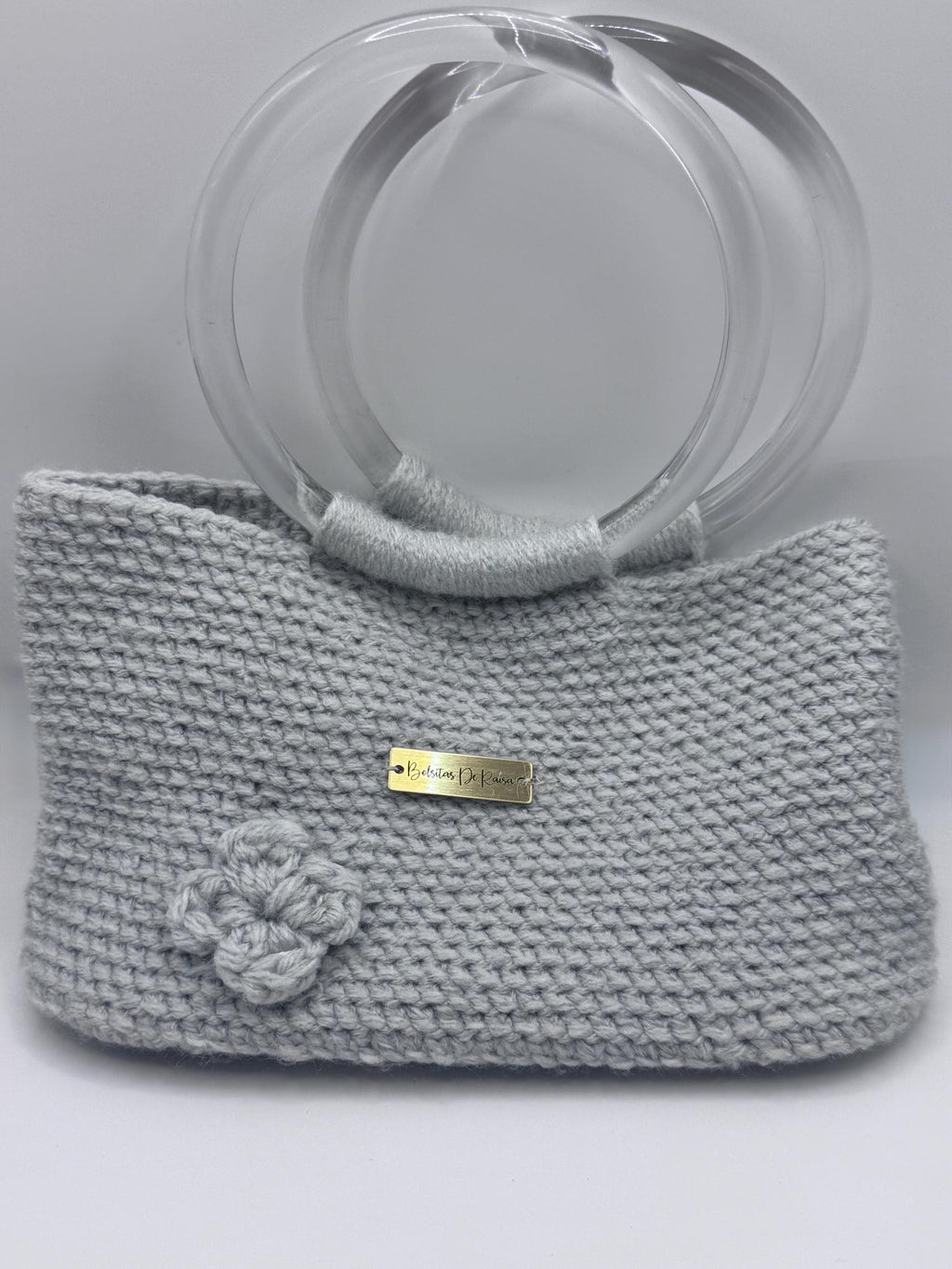 The Alina — Minimalist Ivory Crochet Handbag with Floral Accents