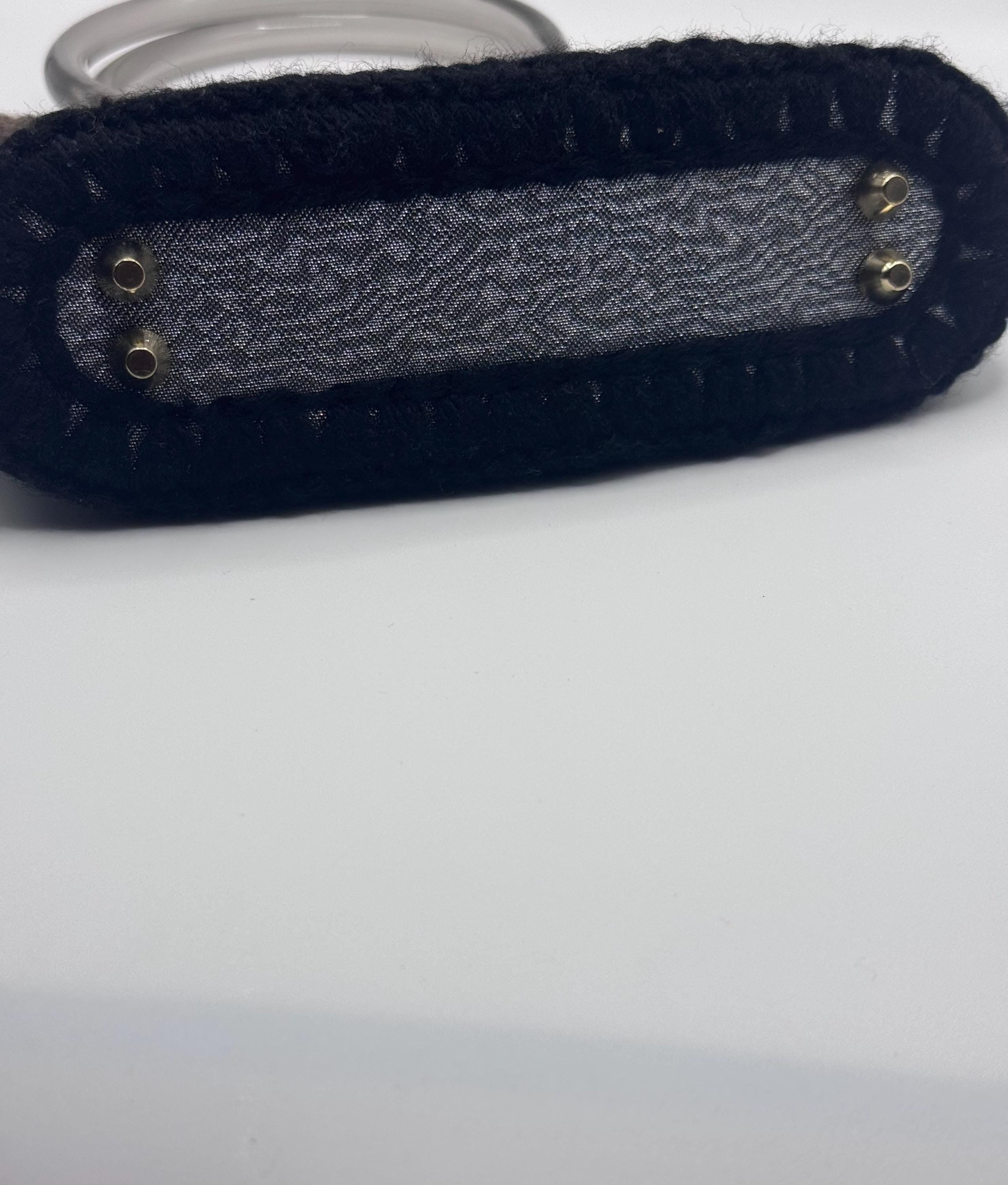 The Noa — Structured Minimalist Crochet Handbag with Clear Ring Handles