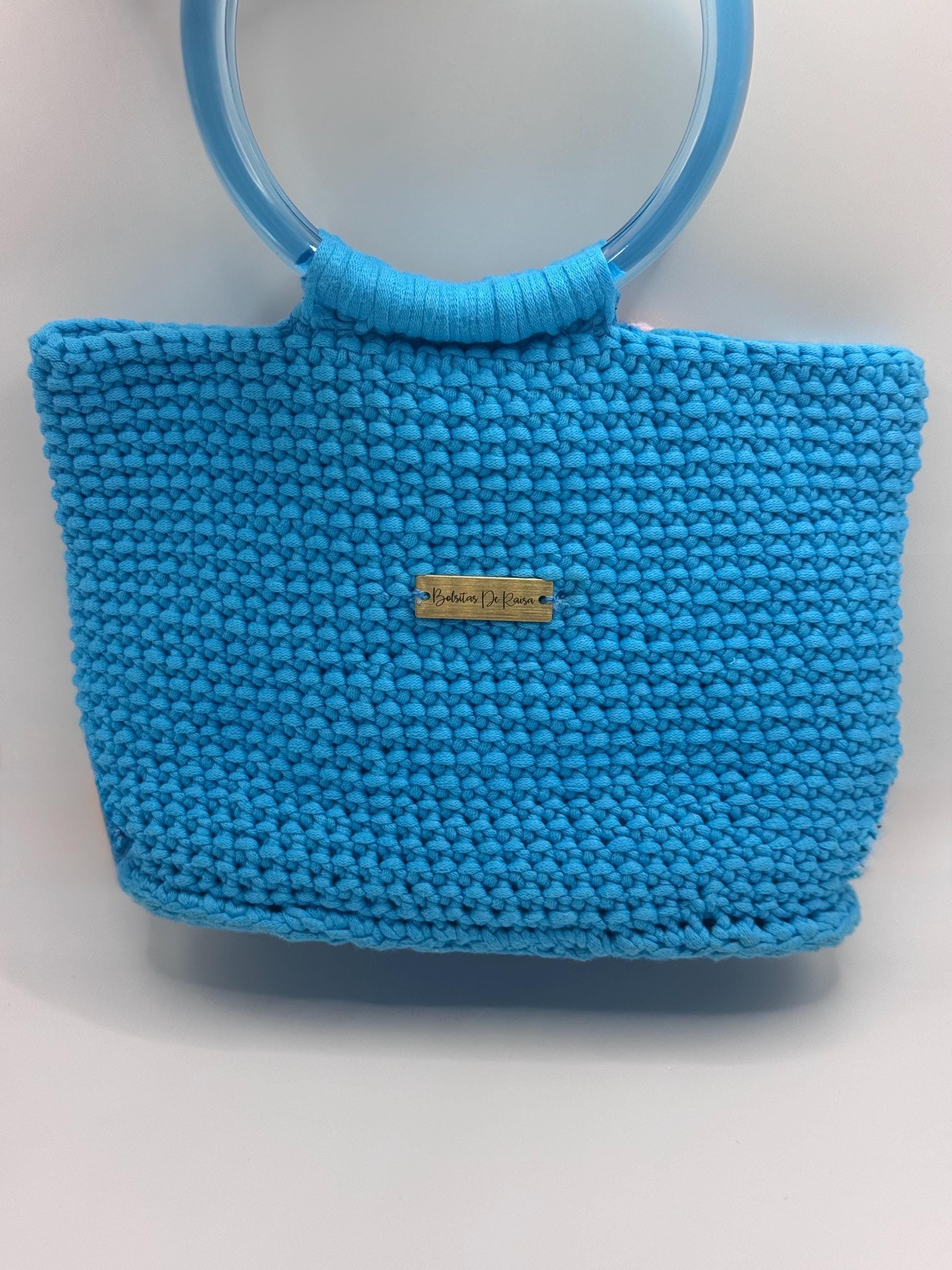 The Celeste — Structured Minimalist Crochet Handbag with Floral Detail