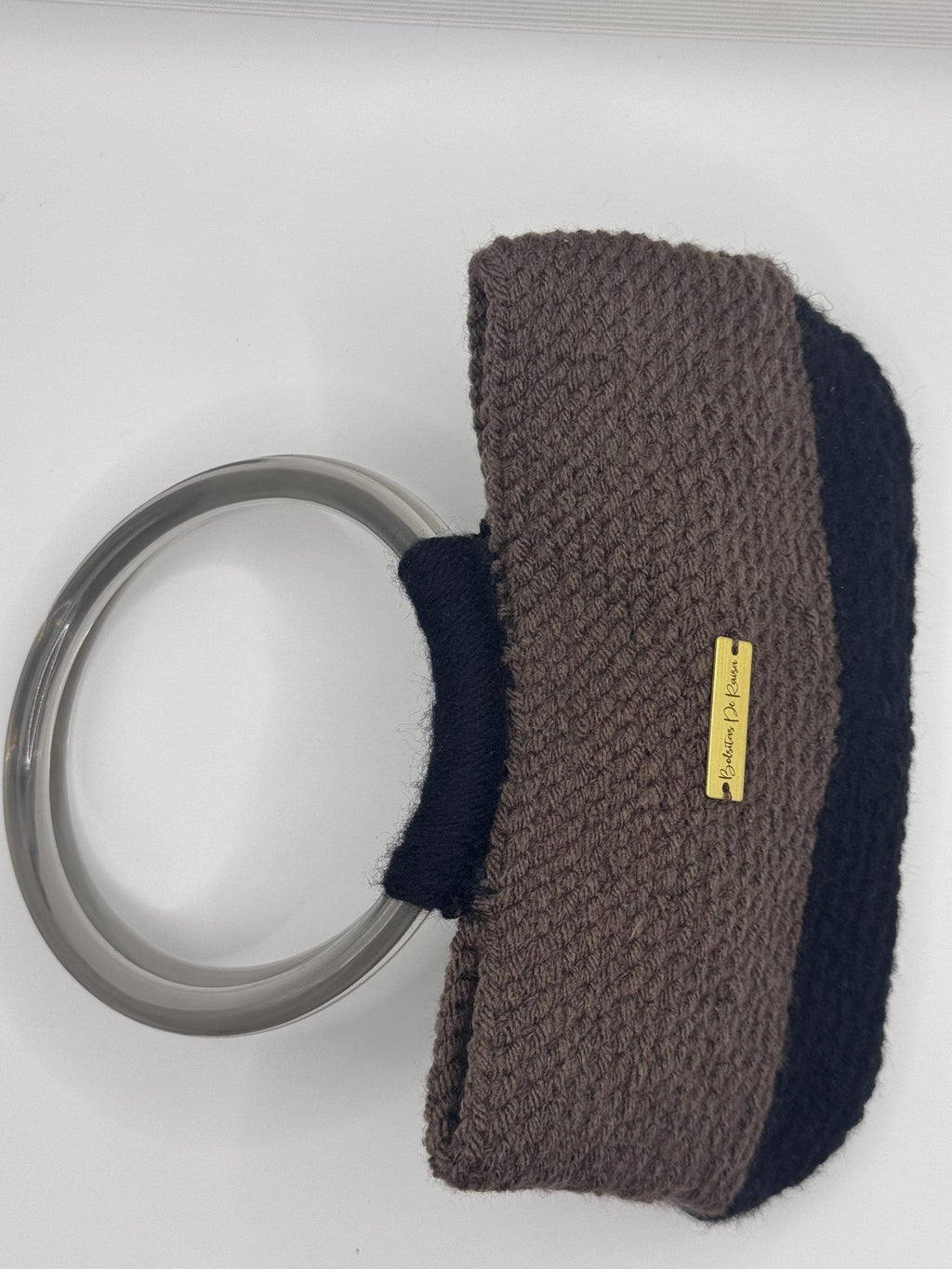 The Noa — Structured Minimalist Crochet Handbag with Clear Ring Handles