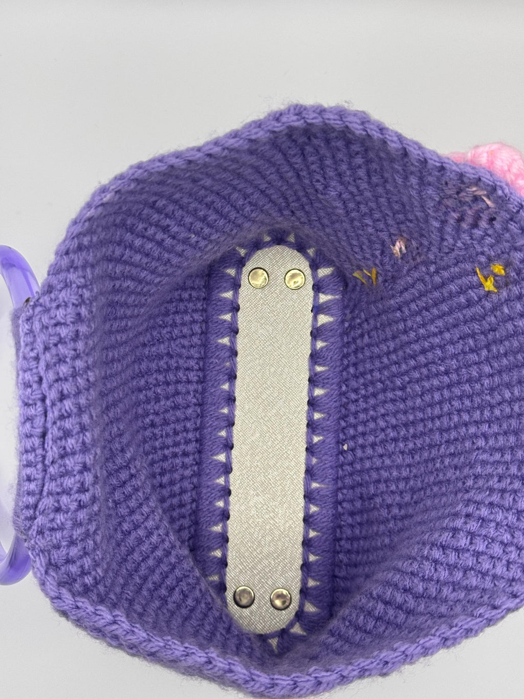 The Amara — Minimalist Crochet Ring Handle Handbag with Floral Texture