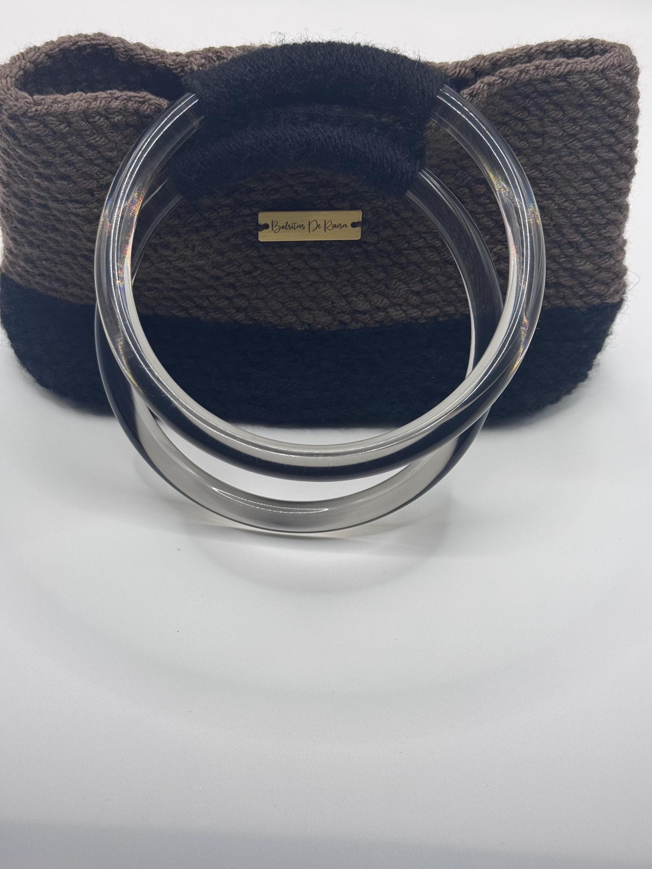 The Noa — Structured Minimalist Crochet Handbag with Clear Ring Handles