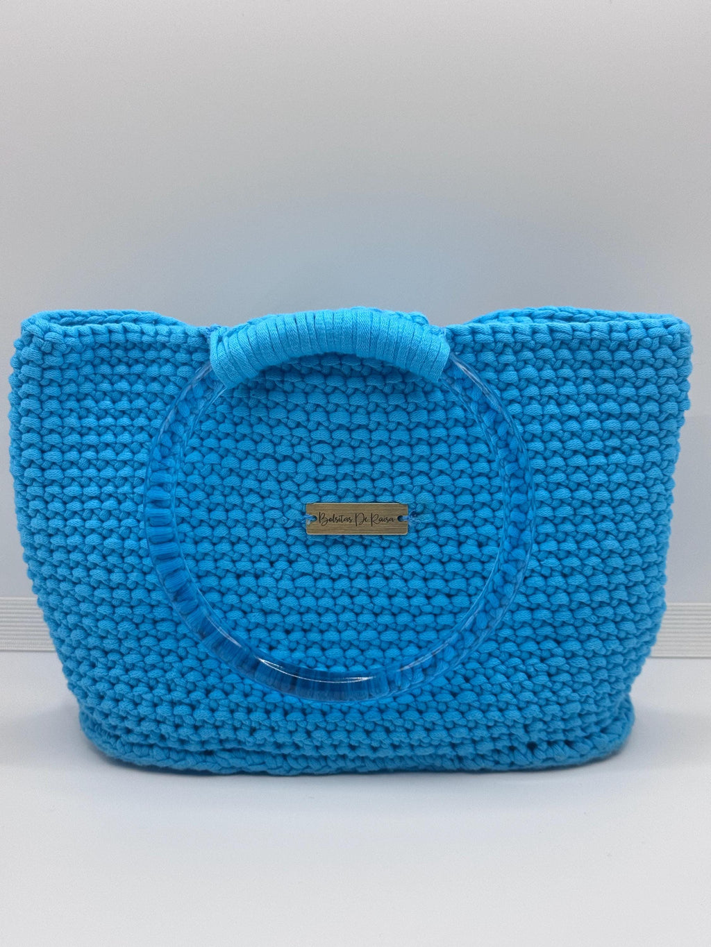 The Celeste — Structured Minimalist Crochet Handbag with Floral Detail