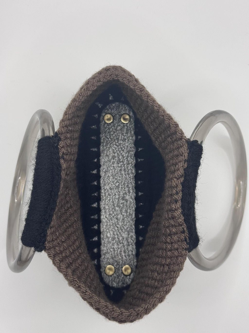 The Noa — Structured Minimalist Crochet Handbag with Clear Ring Handles