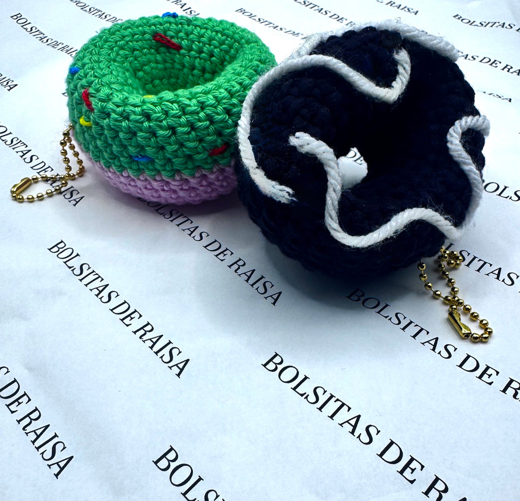 Handmade Crocheted Donut Charm | Kawaii Food Accessory, Bag Keychain Gift