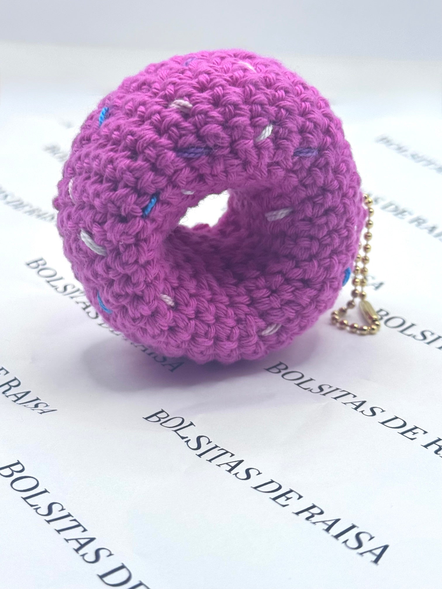 Handmade Crocheted Donut Charm | Kawaii Food Accessory, Bag Keychain Gift
