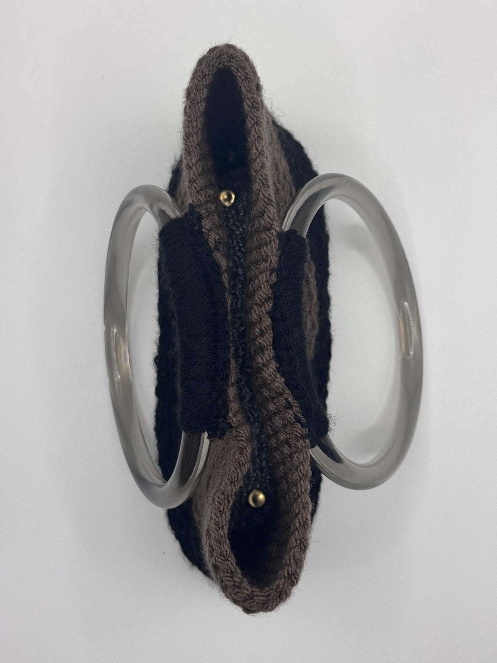 The Noa — Structured Minimalist Crochet Handbag with Clear Ring Handles