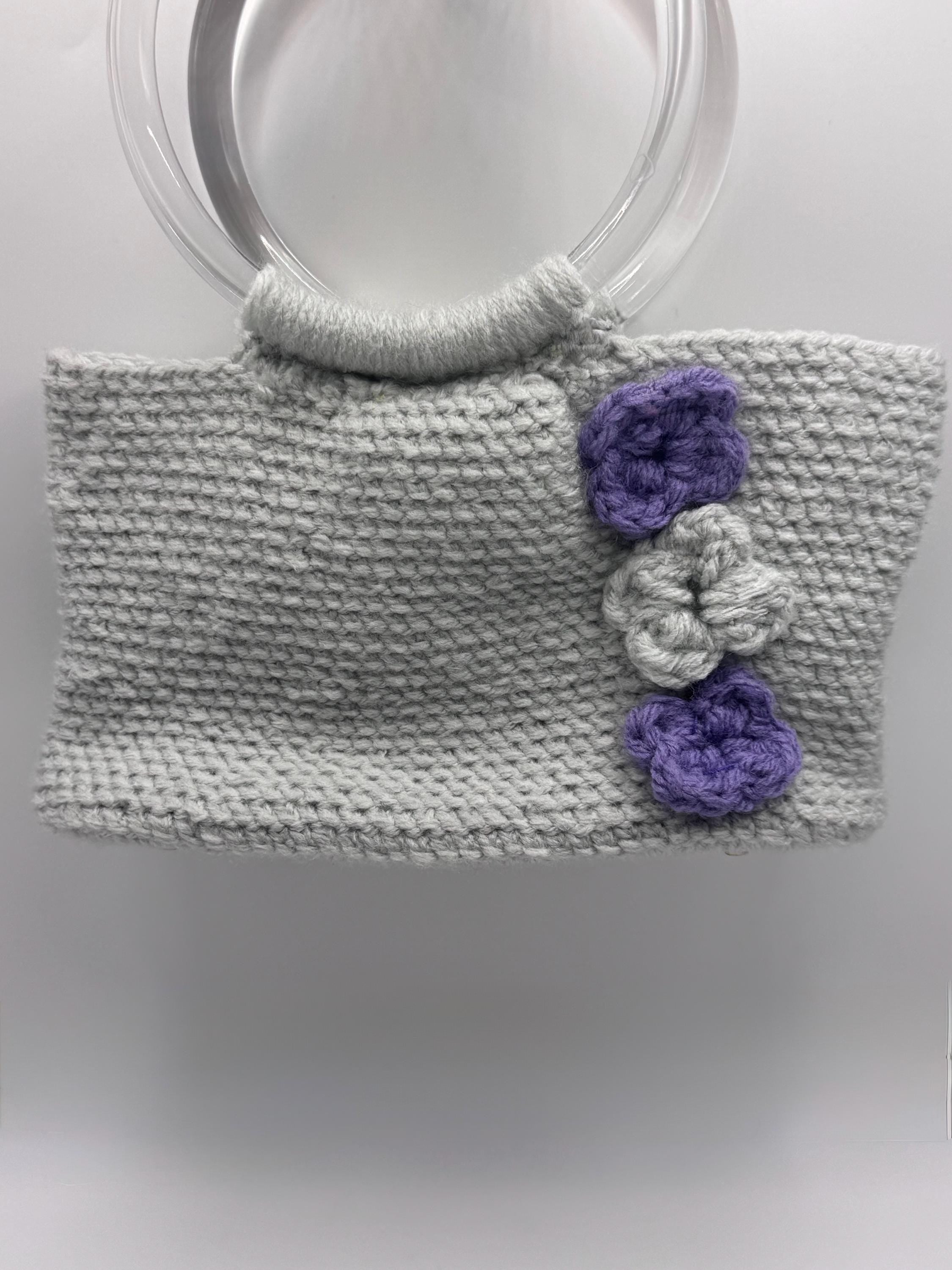 The Alina — Minimalist Ivory Crochet Handbag with Floral Accents