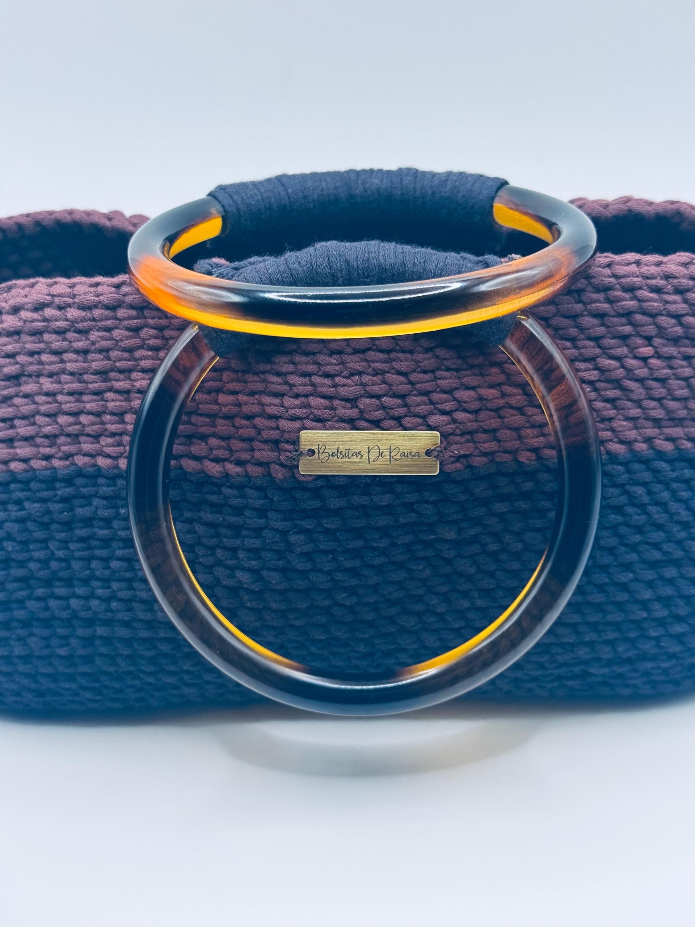 The Arlo — Structured Minimalist Crochet Handbag with Statement Ring Handles