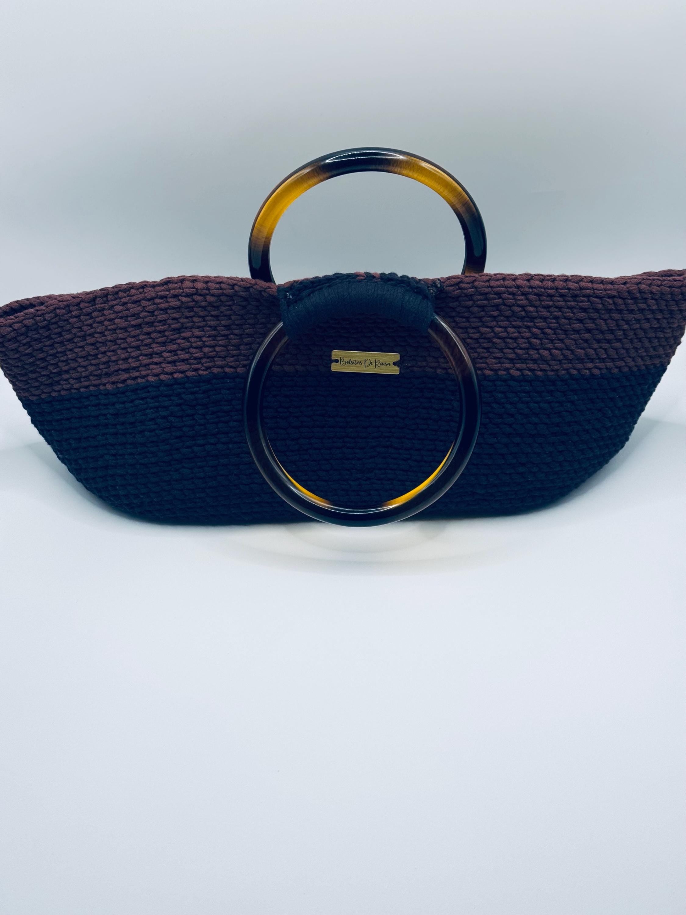 The Arlo — Structured Minimalist Crochet Handbag with Statement Ring Handles