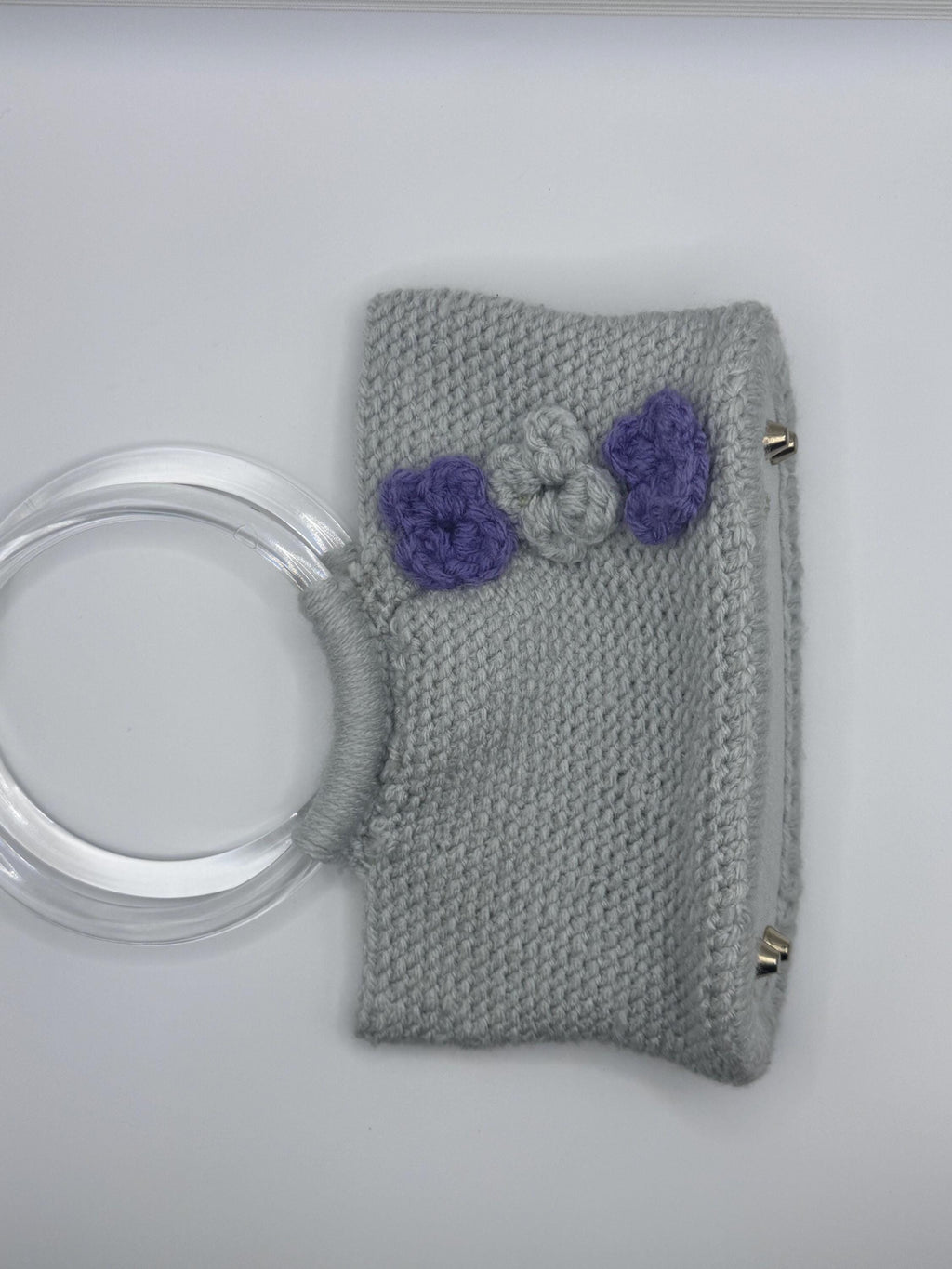The Alina — Minimalist Ivory Crochet Handbag with Floral Accents