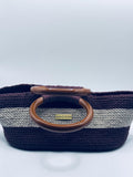 The Elara — Minimalist Crochet Ring Handle Handbag – Warm Neutral Two-Tone