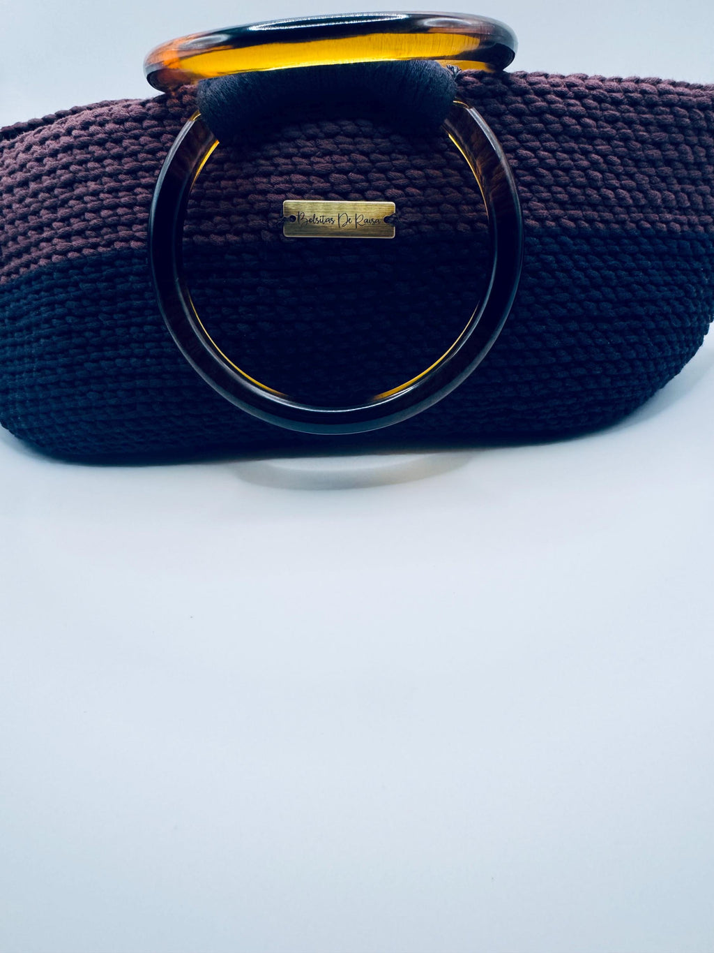 The Arlo — Structured Minimalist Crochet Handbag with Statement Ring Handles