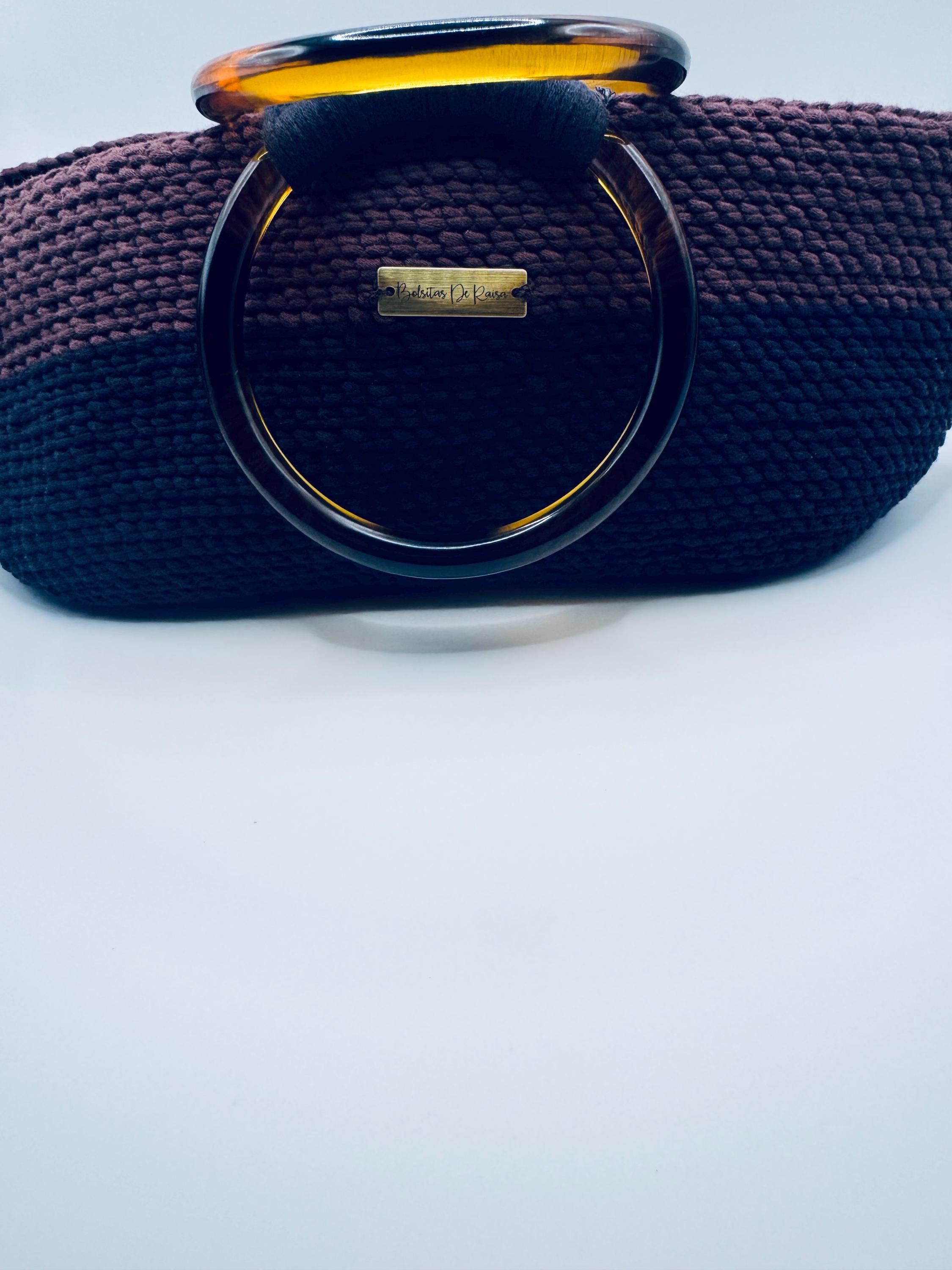The Arlo — Structured Minimalist Crochet Handbag with Statement Ring Handles