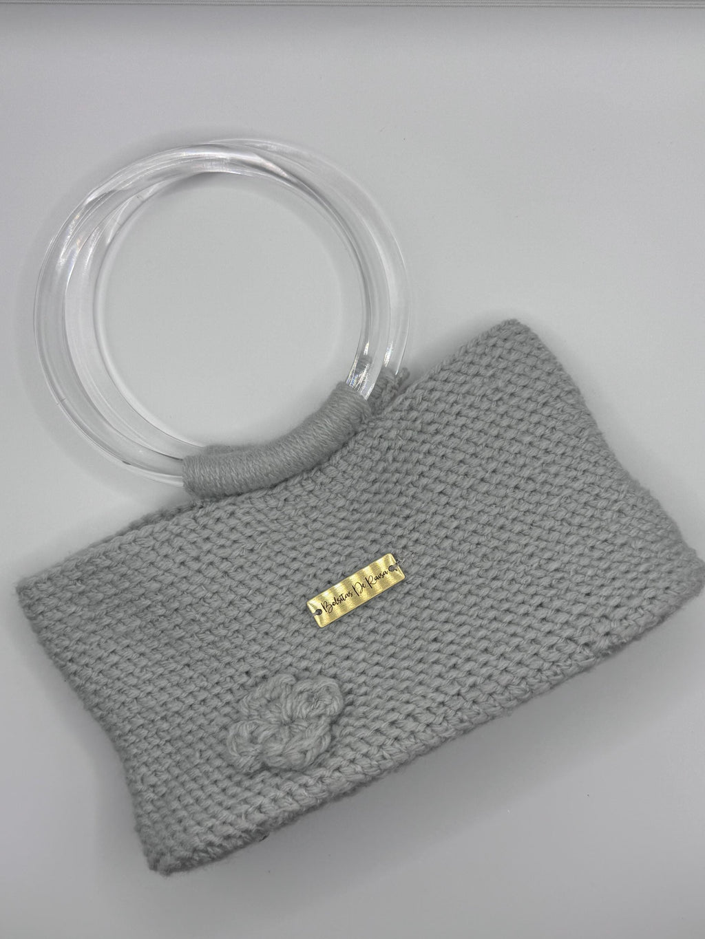 The Alina — Minimalist Ivory Crochet Handbag with Floral Accents