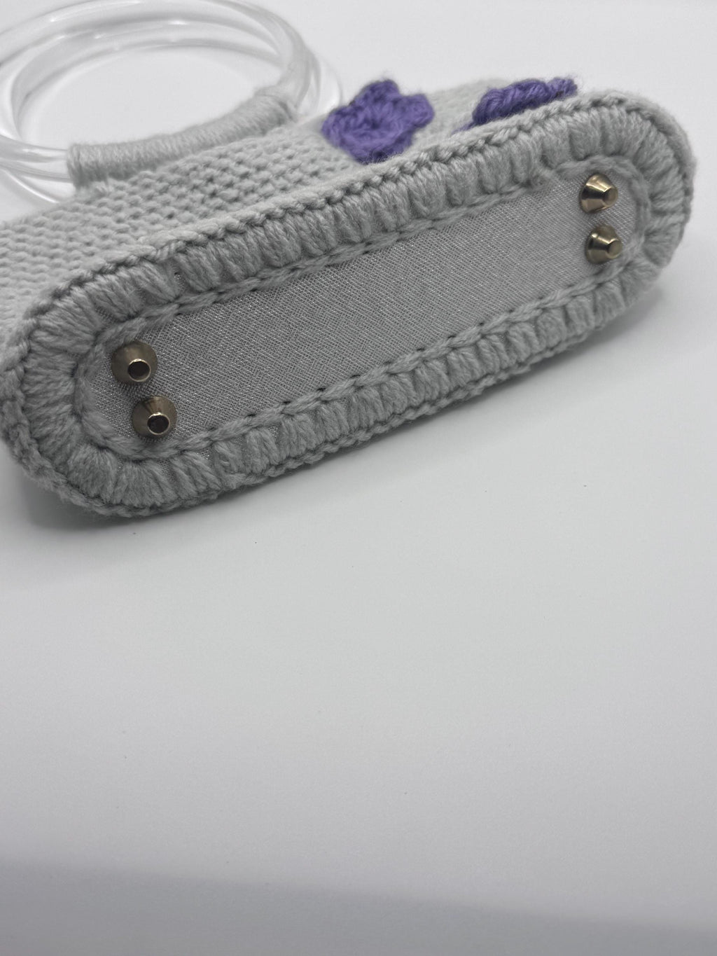 The Alina — Minimalist Ivory Crochet Handbag with Floral Accents
