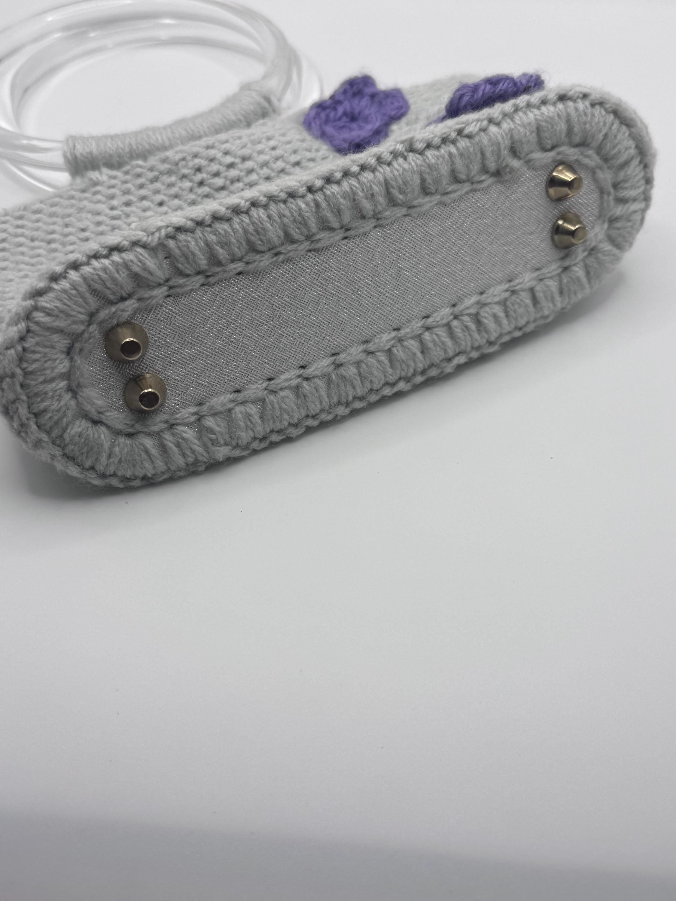 The Alina — Minimalist Ivory Crochet Handbag with Floral Accents