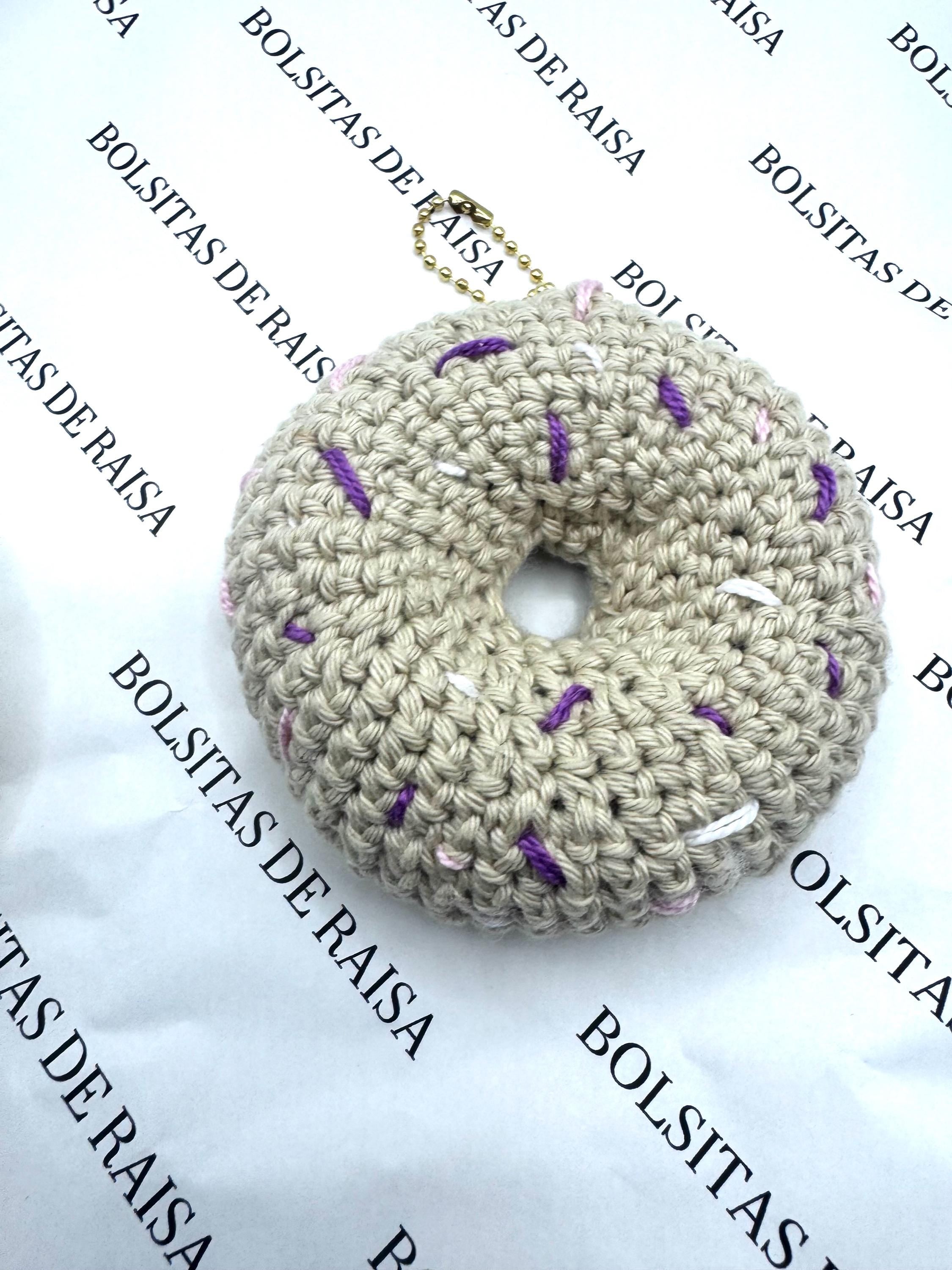 Handmade Crocheted Donut Charm | Kawaii Food Accessory, Bag Keychain Gift